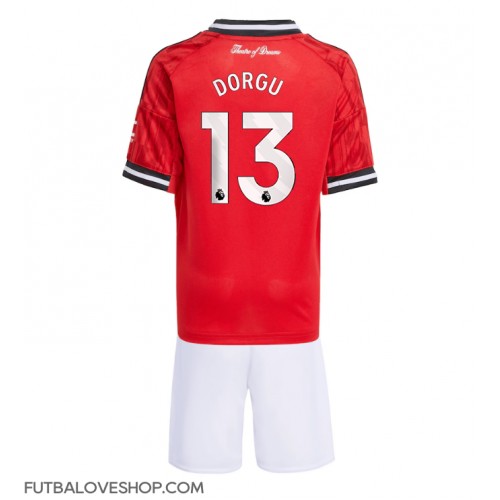 Dres Manchester United Patrick Dorgu #13 Domáci pre deti 2025-26 Krátky Rukáv (+ trenírky)